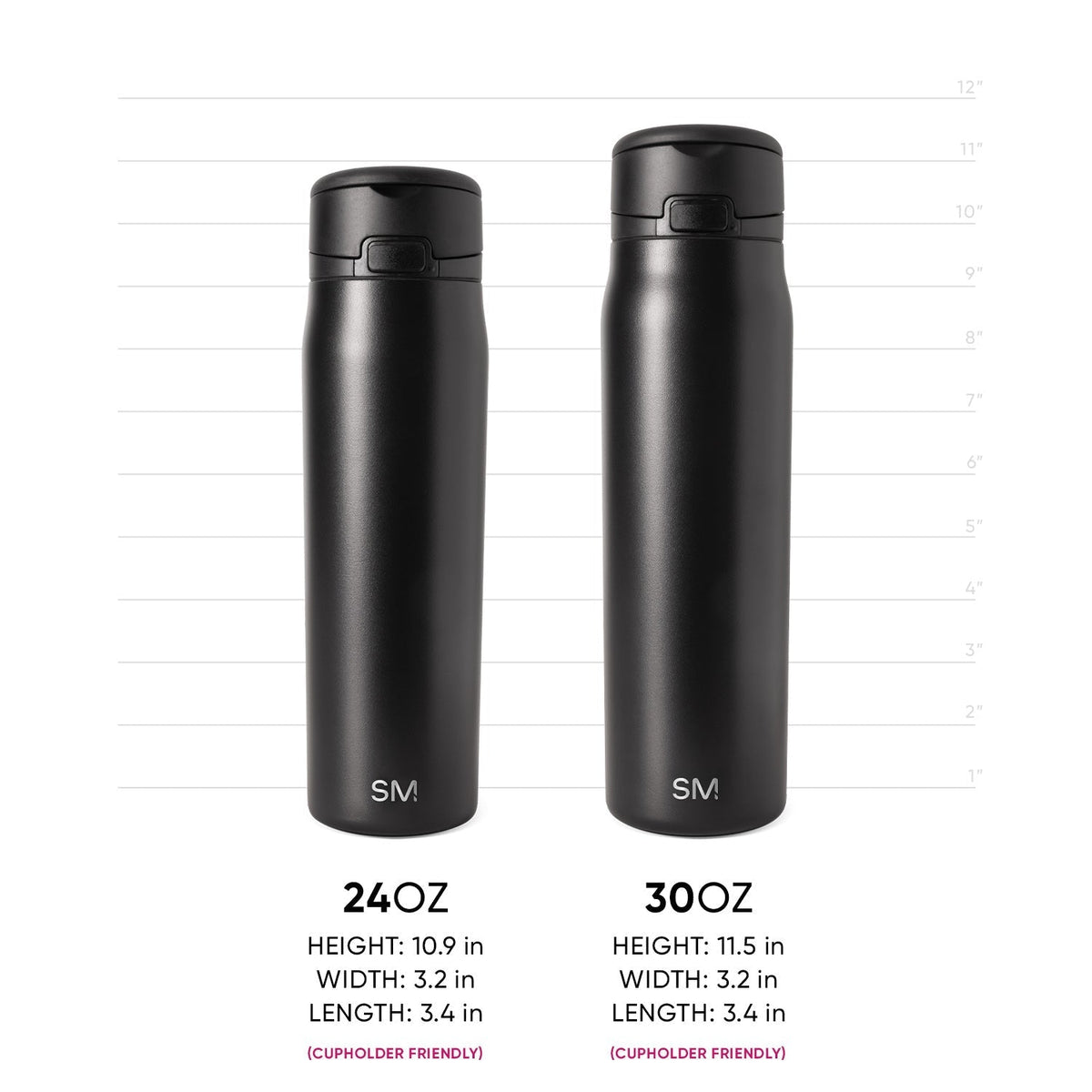 Simple Modern Mesa Loop Water Bottle with Straw | 30oz Cup Holder Friendly Insulated Stainless Steel Bottles for Travel, Sports and School | Cherry Wine